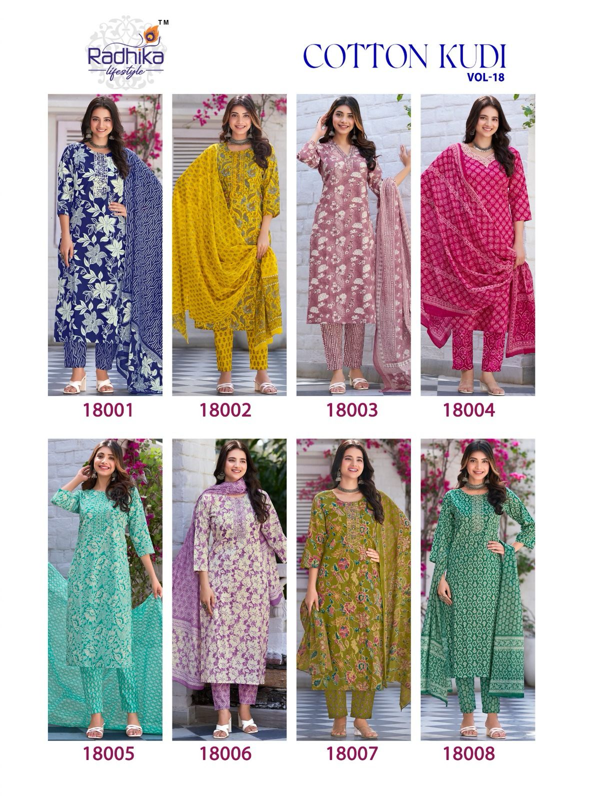 Cotton Kudi Vol 18 By Radhika Cotton Kurti With Bottom Dupatta Orders In India